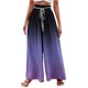 thumbnail image 2 of Puntoco Pantalones De Pierna Ancha Con Cordón Estampado A La Moda Para Mujer, Color Morado L, 2 of 5