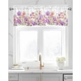 thumbnail image 2 of Vintage Botanical Linen Curtain Valance for Bedroom/Bathroom/Kitchen/Office/Living/Dining Room Windows,Country Retro Colorful Watercolor Floral Pocket Topper Drapes Decorative Cafe Drapery 42x12, 2 of 6