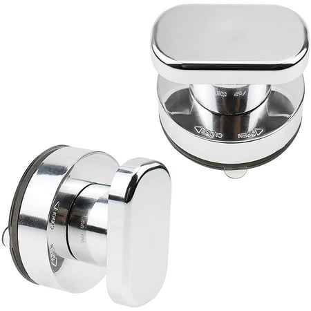 

Yozhu Suction Handle for Glass Door Shower Strong Suction Cup Drawer Glass Mirror Wall Tiles Handles - 2pcs (Silver)