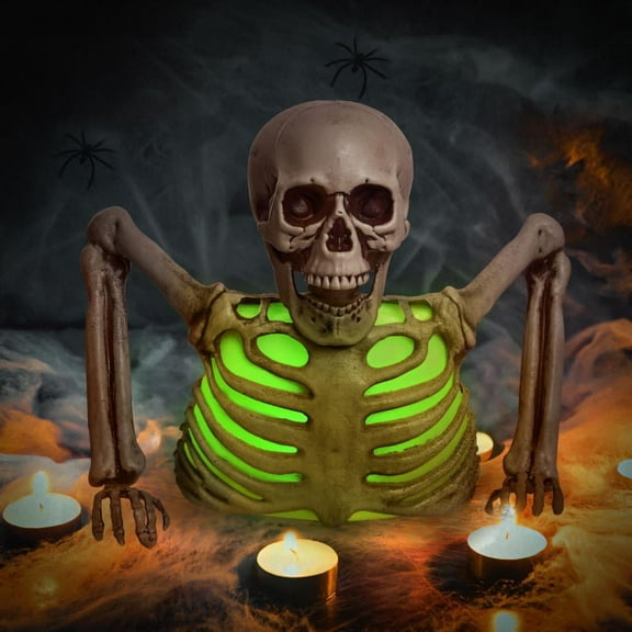Presence 10 inch Halloween Colorful Groundbreaker Skeleton, Different Light Colors,Halloween Decorations