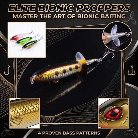 Fish Shape Lure with Propeller Design Floating Topwater Bait for Bass Perch Pike Fishing in Lakes Rivers Reservoirs 13g 10cm Metal Hard Bait with Dual Hooks