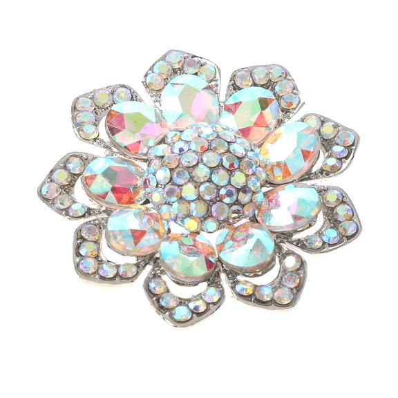 Medium Crystal Flower Brooch