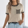 thumbnail image 6 of Neewe Women Summer T Shirts Short Sleeve Rounded Neck Pocket Tee Tops, 6 of 8