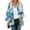 Blue, variant on Plus Size Floral Print Puff Sleeve Kimono Cardigan Loose Chiffon Cover Up Casual Blouse Tops Summer Cardigan for Women