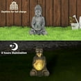 thumbnail image 5 of Solar-Powered Buddha Statue, Resin Buddha Sculpture with LED Light for Home Decoration, Sitting Meditating Buddha Serene Resin Figurine for Garden, Yard, Lawn, Living Room, and Entryway, Grey, 5 of 6