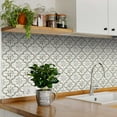 thumbnail image 3 of Mi Alma Vinyl Peel and Stick Vintage Rustic R22 Backsplash Tile Stickers, Gray and White, 4" x 4" (24-Pack), 3 of 10
