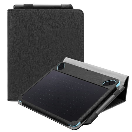 Digital Leather Case - Fintie Vegan Leather Folio Case Standing Cover for Wacom Intuos Draw 490 Series Digital Drawing, Painting Tablet