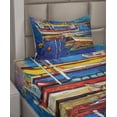 thumbnail image 2 of Ambesonne Colorful Fitted & Top Sheet Set with Sham, Shore at Warm Sunset, Multicolor, 2 of 4