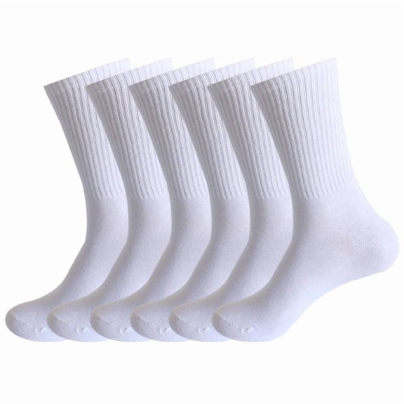 Unbranded Mens White Sport Socks - 3 Pairs Polycotton Athletic Socks for Running & Training, One Size