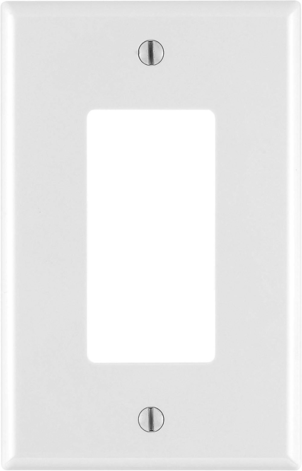 Standard Size Box Mount 10 quantity Leviton 80714-W 1-Gang No Device Blank Wallplate and Leviton PJ26-WM 1-Gang Decora/GFCI Wallplate 10-Pack Thermoplastic Nylon White White