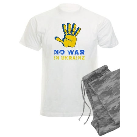 

CafePress - No War In Ukraine Peace Five Print Donbas Pajamas - Men s Light Pajamas