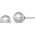 thumbnail image 1 of Sterling Silver Rh-Plated 9-10mm Grey Fw Cultured Round Pearl Stud Earrings Made In Canada qe12716, 1 of 5