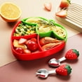 thumbnail image 4 of Ensemble de 6 Pcs en Silicone pour Nourrisson en Forme de Fraise Fournitures de Sevrage Dirigé par Bébé avec Bol à Succion Plat Divisé Pré-Cuillère et Fourchette Bavoir Réglable Paille et Ustensiles pour Bébé, 4 of 8