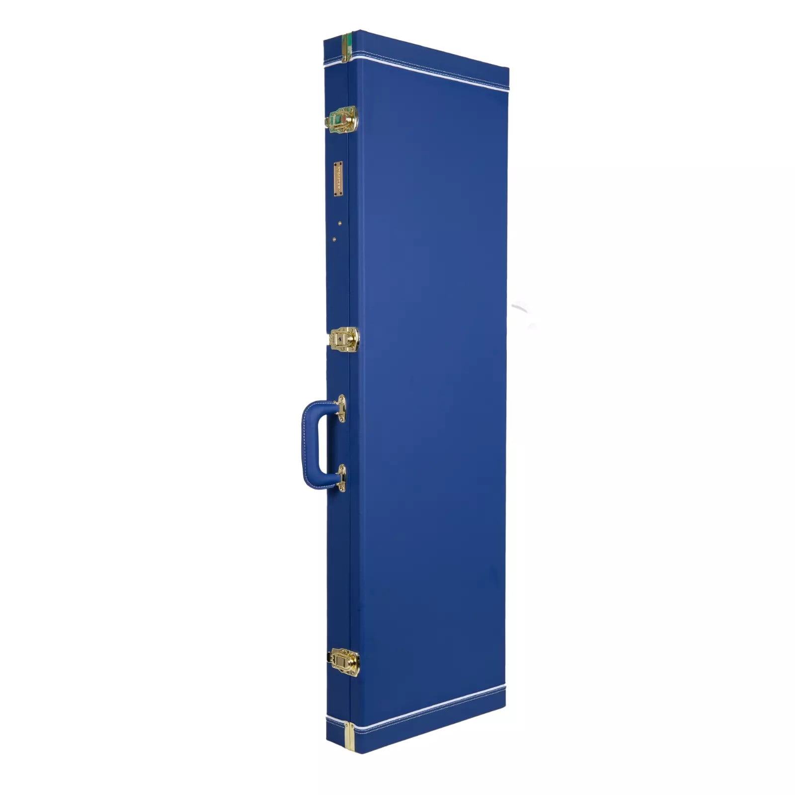 Crossrock Designer Series- Wooden Case for Fender Stratocaster and Telecaster Guitars- Security Lock, Metal Feet, Storage Space- Vibrant Blue