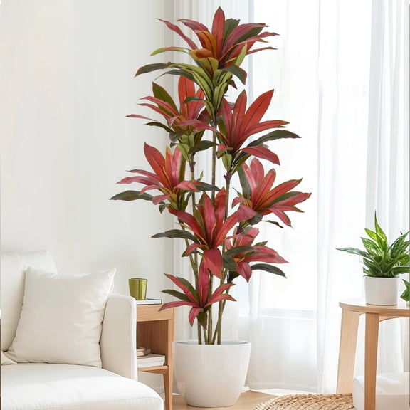 Artificial Dracaena Tree 7ft Tall Large Faux Plants with Realistic Leaves, Fake Tree Floor Plant Dragon Tree for Home Office Indoor Outdoor Decor