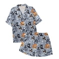 thumbnail image 4 of Halloween Pajamas Halloween Casual Soft Button Short Sleeve Pajamas for Women Set, 4 of 4