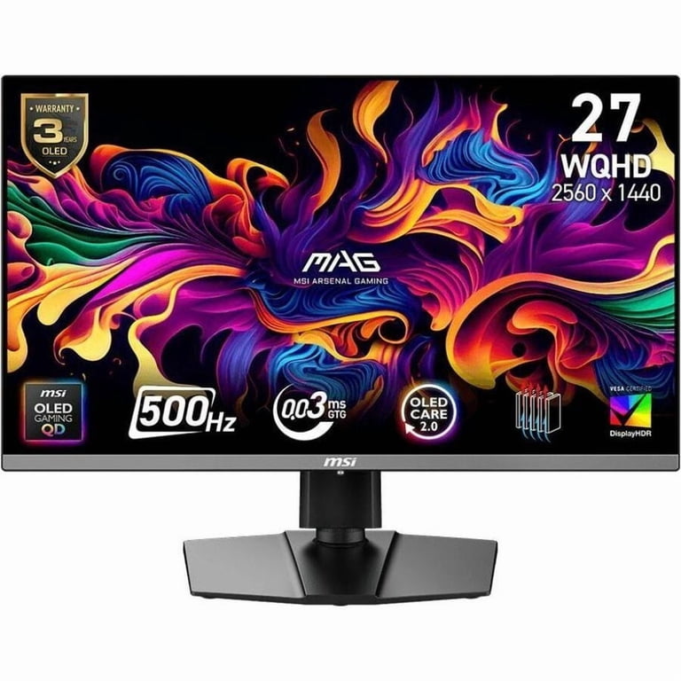 MSI, Gaming Monitor, MAG 272QP QD-OLED X50, 27 inch WQHD OLED 