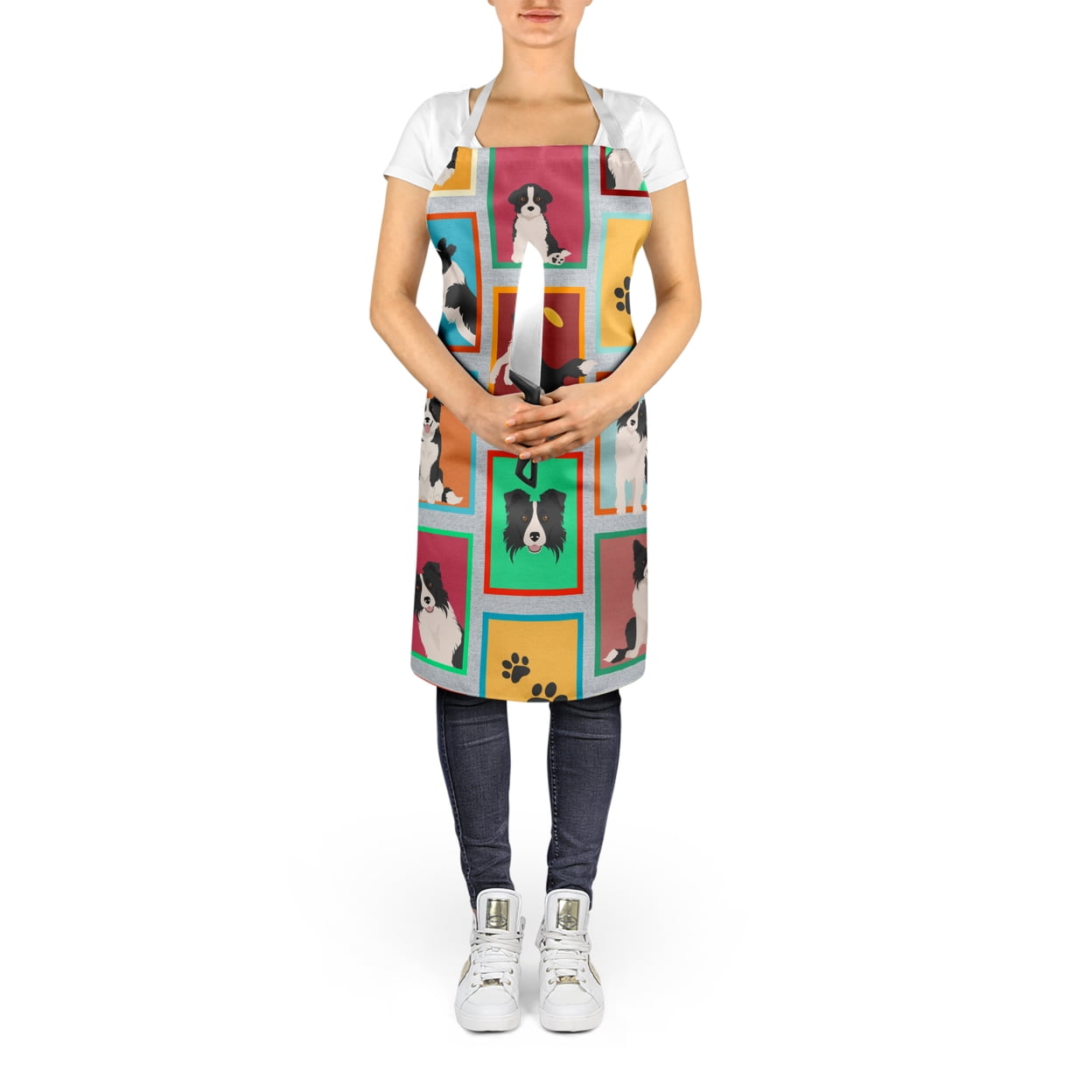 Lots of Border Collie Apron 27 in x 30 in