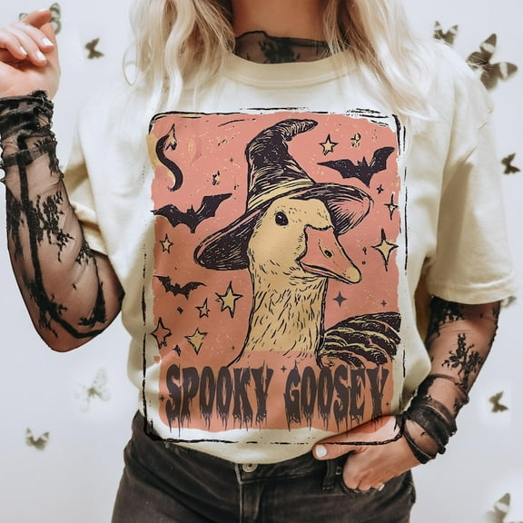 Spooky Goosey Halloween Shirt, Funny Silly Goose Tee with Boo Sheet Shirt, Cute Halloween Shirt , and Spooky Season Fans