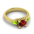 thumbnail image 3 of 2.50 Carat Round Cut Garnet & Peridot Gemstone Beautiful Engagement Ring for her Solid 18K Yellow Gold Size 10.5 by Diamond-Capitals, 3 of 8