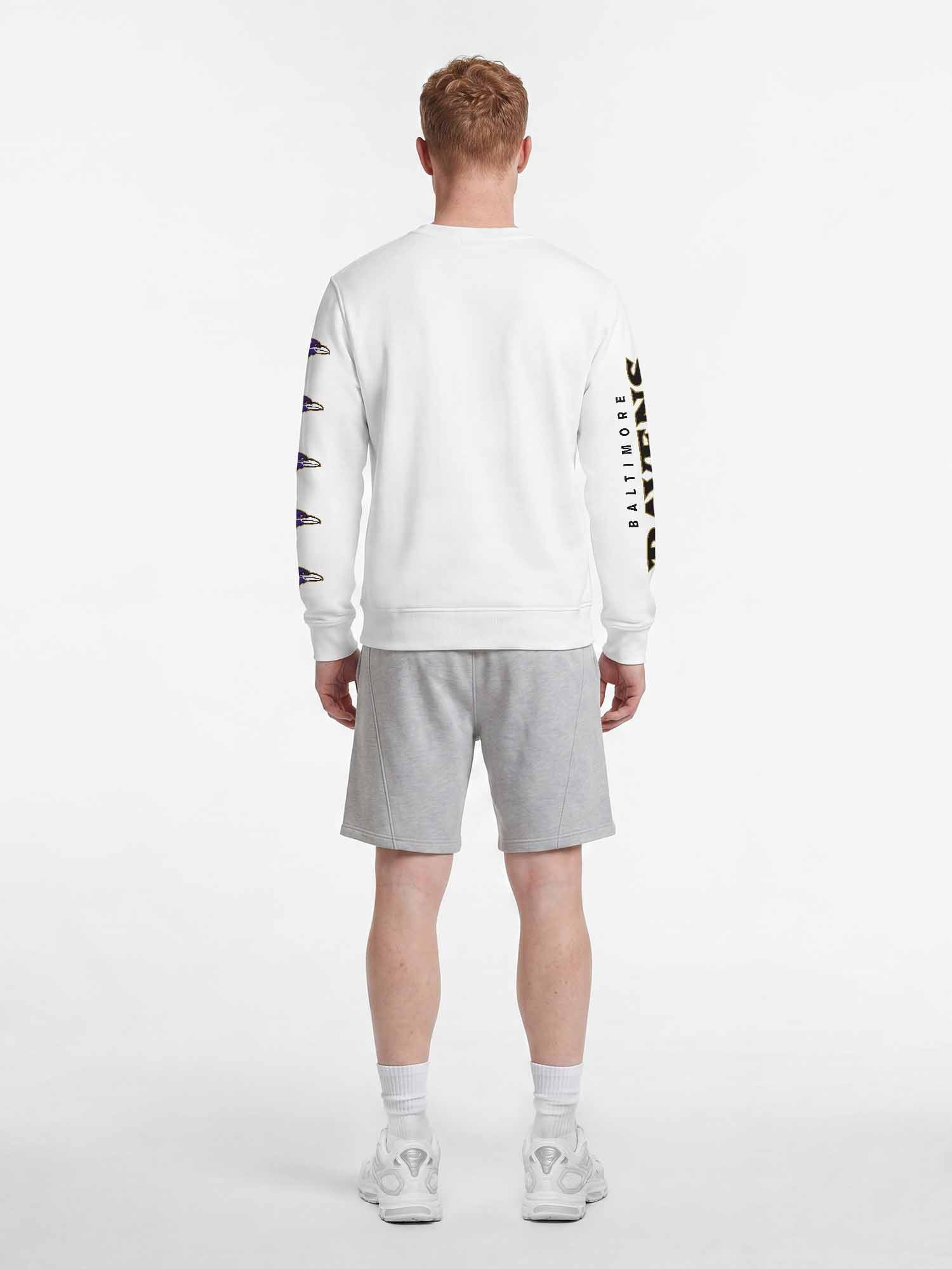 Baltimore Ravens Reebok Mens White Crew Sweatshirt