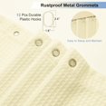 thumbnail image 4 of Waffle Weave Shower Curtain – Water-Repellent Fabric for Bathroom, Machine Washable, 70" x 70", Beige, Pique Pattern, 4 of 7