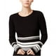thumbnail image 1 of Bar III SuÃ©ter tejido a rayas para mujer, negro, XX-Large bar III Tejer, 1 of 2