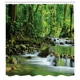 thumbnail image 3 of Ambesonne Forest Shower Curtain, Tropic Mountain Stream, 69"Wx84"L, Green Brown, 3 of 5