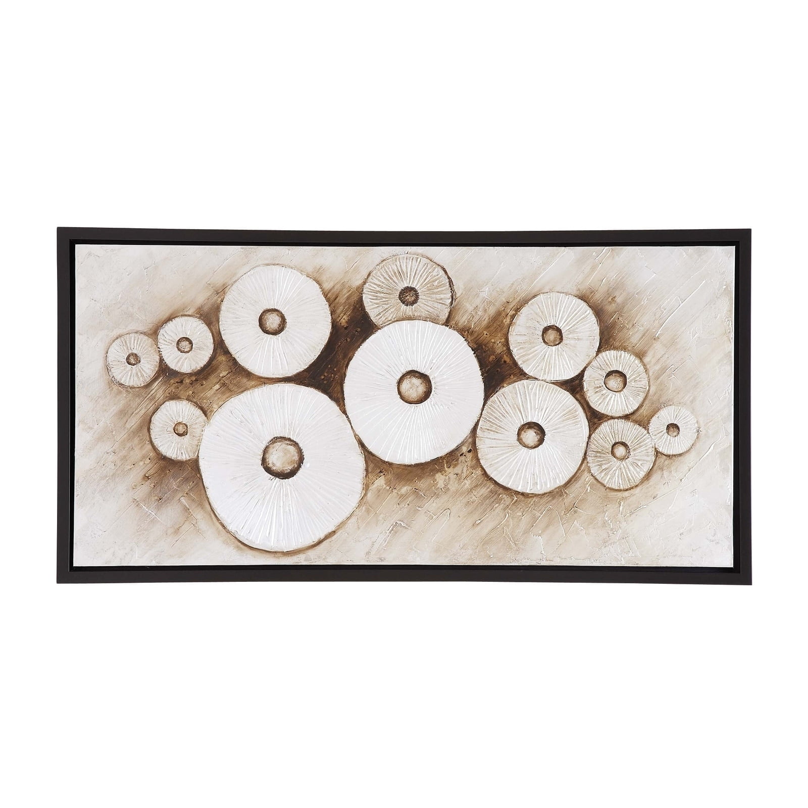 DecMode White Wood Contemporary Framed Wall Art, 28 in x 55 in x 2 in