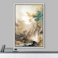 thumbnail image 2 of IDEA4WALL Framed Canvas Wall Art Forest Waterfall Antique Landscape Illustrations Retro Art Pastel Nature Wilderness Vintage Print Relax/Calm for Living Room, Bedroom, Office - White 16"x24", 2 of 5