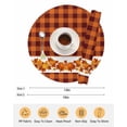 thumbnail image 6 of 13 Inch Round Placemats Set of 6, Fall Non Slip Heat Insulation PP Table Mats, Thanksgiving Orange Pumpkin Maple Leaves Plaid Washable Place Mats for Kitchen Dining Party Table Decor, 6 of 7