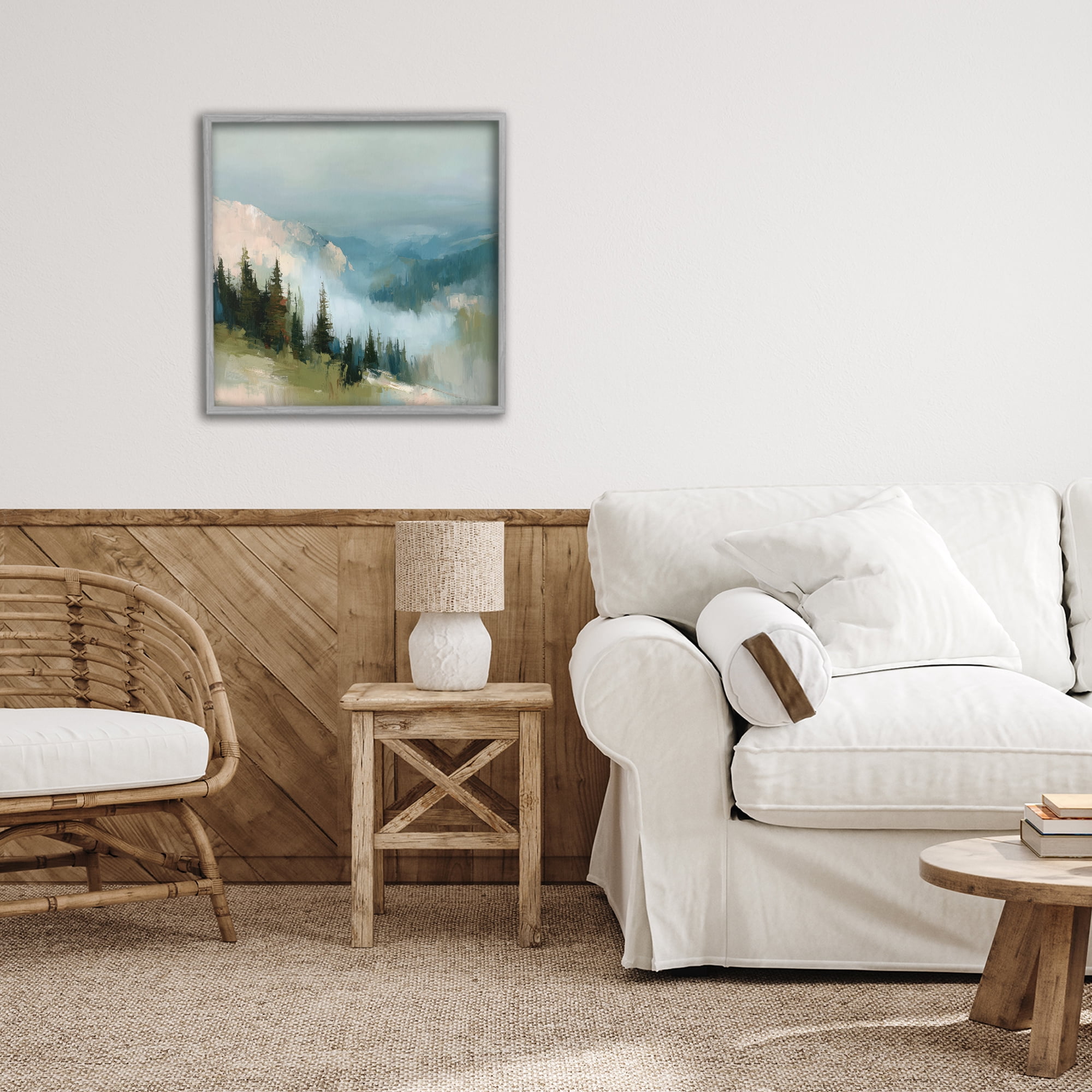 Stupell Industries Mountain Forest Impression Gray Framed Giclee Art, design by Kim Curinga