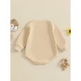 thumbnail image 4 of Baby Toddler Fall Sweatshirt Romper 0 3 6 12 18 Months Football Letter Print Long Sleeve Crew Neck Bubble Jumpsuit, 4 of 9
