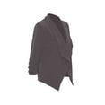 thumbnail image 3 of Moa Collection Women's Casual Fitted Blazer Draped Open Front with Ruched 3/4 Sleeves (S-3XL), 3 of 5