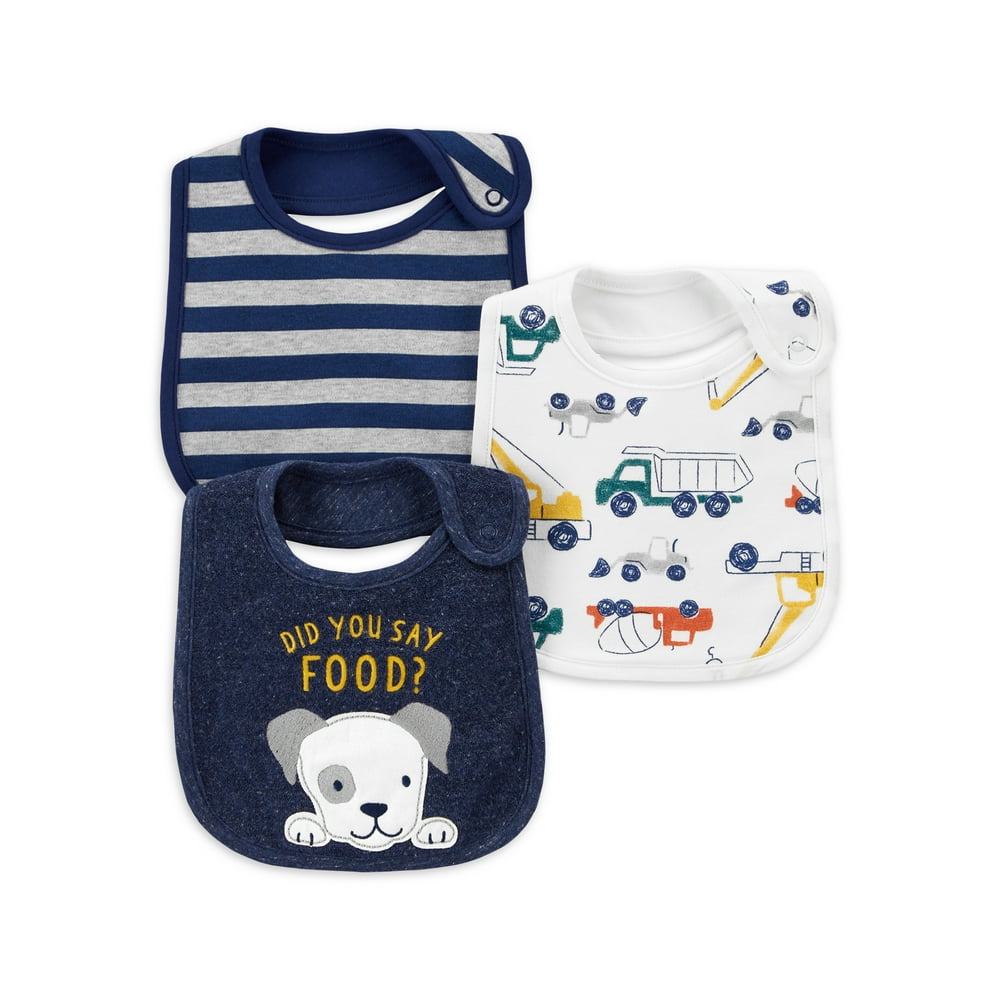 Child of Mine by Carter's Cotton Feeding Baby Bib, 3pk Boys Walmart