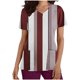 thumbnail image 1 of Vestido Corto para las Mujeres con Cuello en V Imprimir Manga Corta Bolsillo Enfermera Top, Poliéster Ligero para el Hogar Diario Y Desgaste Casual, 1 of 1