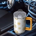 thumbnail image 4 of 40oz Snowflakes Tumbler with Lid and Straw, Stainless Steel Cup with Handle Classic Red and Green Plaid Travel Coffee Mug, Christmas Gifts, 4 of 4
