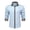 Light Blue, variant on Men's Embroidered Long Sleeve Casual Shirt Loose Fit Button Down Polyester Top