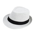 thumbnail image 6 of fenteer Straw Hat Chic Breathable Casual Sun Protection Hat for Gift Parties Fishing White Adult, 6 of 8