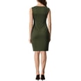 thumbnail image 4 of INSPIRE CHIC Women's Sheath Dress Sleeveless Boat Neck Wear-to-Work Dress Olive Green L, 4 of 6