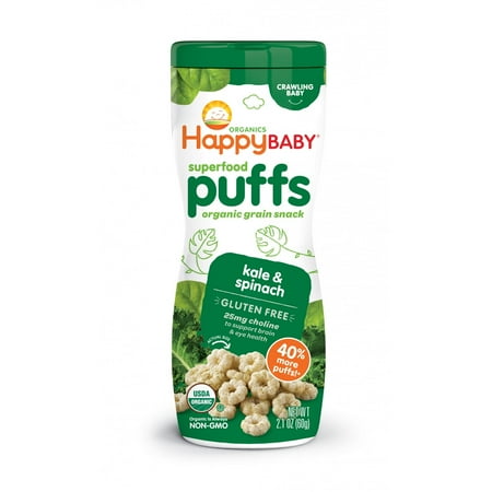 Happy Baby Organic Baby Food Puffs Kale and Spinach 2.1 oz