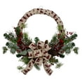 thumbnail image 2 of Northlight Winter Foliage and Berries Artificial Burlap Christmas Wreath - 24" - Unlit, 2 of 6
