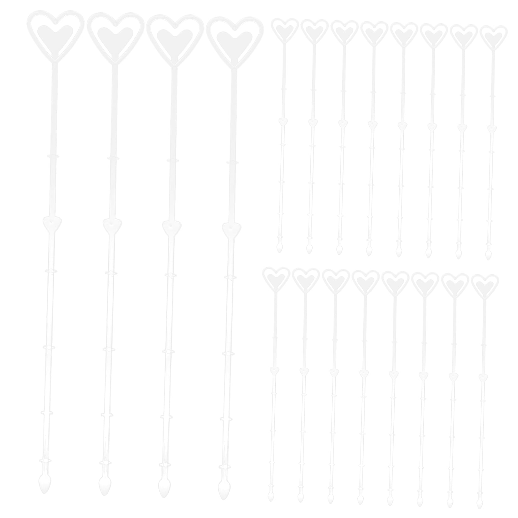 Masteelf 160pcs Heart Shaped Floral Picks Plastic Flower Stems Card Holders for Crafts and Decorations