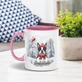 thumbnail image 2 of Playful Boston Terrier Welcomes Winter Snowy Day with Cardinal Bird 11oz Accent Two-tone Mug Gentleman Dog Lover Gifts Coffee Tea Cup - 2017, 2 of 5