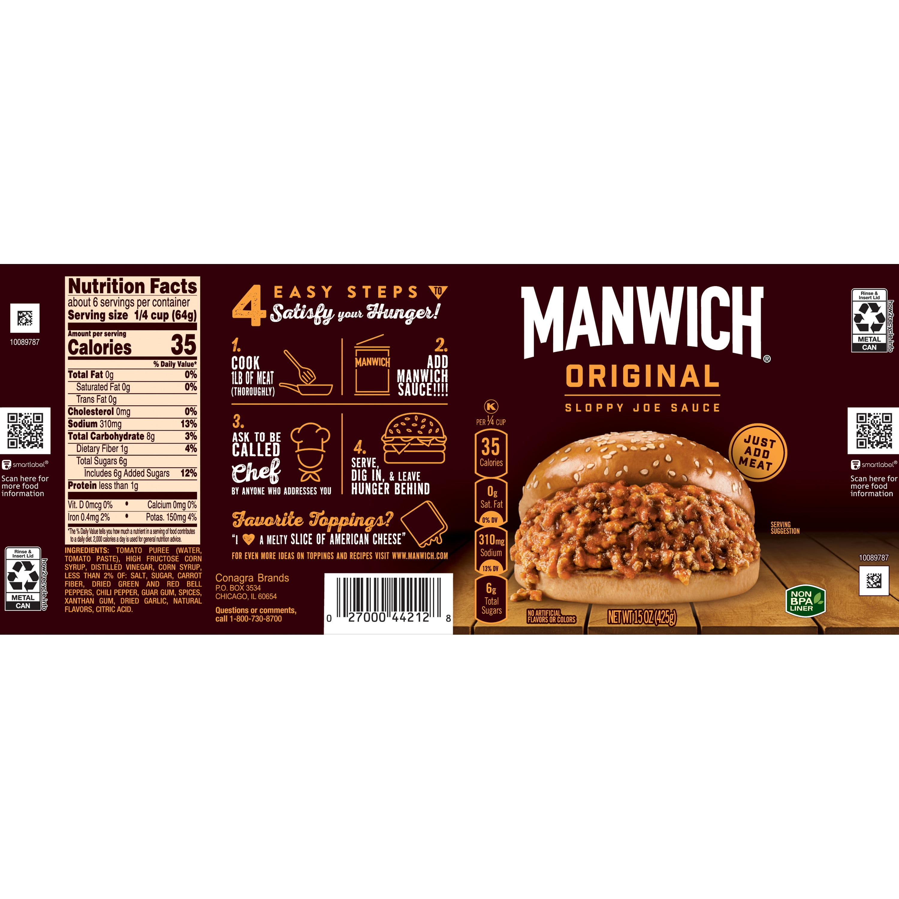Manwich® Thick & Chunky Sloppy Joe Sauce, 15.5 oz - Fry's Food Stores