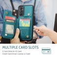 thumbnail image 5 of Feishell for Samsung Galaxy A14 5G Case with Card Holder, Wallet Case for Women Men with RFID Blocking, Durable PU Leather Kickstand Magnetic Clasp Shockproof Phone Case,Blue, 5 of 9