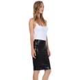 thumbnail image 4 of Sakkas Women's Shiny Metallic Liquid High Waist Pencil Skirt - Black - Medium, 4 of 7