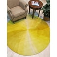 thumbnail image 4 of EORC Yellow Hand-Tufted Wool Contemporary Swirl Rug, 5' x 8'-Color:Yellow,Material:Wool, 4 of 9