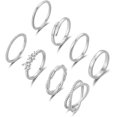 thumbnail image 1 of HAHDAXIA 8PCS 14K Gold Plated Stacking Ring Set for Women X Ring Diamond Open Twist Teen Dainty Thumb Stackable Rings Gold Statement Rings Plain Band Size 6-10, 1 of 1