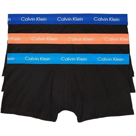 

Calvin Klein Men s Underwear Cotton Stretch 3-Pack Trunk Black Bodies W/Work Blue Ocean HUE Turned Mango WBS L